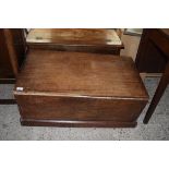 19TH CENTURY DARK WOOD BLANKET BOX, 90CM WIDE