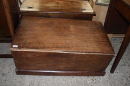 19TH CENTURY DARK WOOD BLANKET BOX, 90CM WIDE