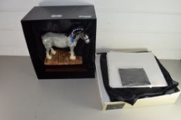 MODERN ROYAL DOULTON MODEL OF A CLYDESDALE SHIRE HORSE COMPLETE WITH ORIGINAL BOX