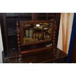 20TH CENTURY OAK FRAMED ADJUSTABLE DRESSING TABLE MIRROR