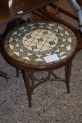 CIRCULAR COFFEE TABLE WITH TILE TOP EFFECT FINISH, 60CM DIAM