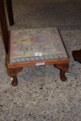 SMALL TAPESTRY TOP FOOTSTOOL, 33CM WIDE