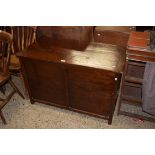 20TH CENTURY MAHOGANY LOG OR COAL BOX WITH METAL LINED INTERIOR, 102CM WIDE