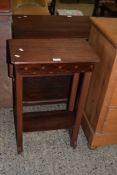 SMALL DARK STAINED DROP LEAF TABLE, 46CM WIDE