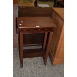 SMALL DARK STAINED DROP LEAF TABLE, 46CM WIDE