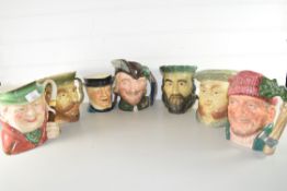 SEVEN CHARACTER JUGS TO INCLUDE ROYAL DOULTON LUMBERJACK, ROYAL DOULTON ROBIN HOOD PLUS OTHERS