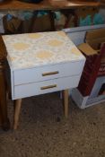 MODERN FLORAL DECORATED TWO DRAWER BEDSIDE CABINET, 45CM WIDE