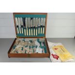 20TH CENTURY CASED CANTEEN OF DE MONTFORT SILVER PLATED CUTLERY