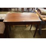 19TH CENTURY MAHOGANY SIDE TABLE WITH SINGLE DROP LEAF RAISED ON TAPERING LEGS, 97CM WIDE