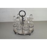 SILVER PLATED SEVEN BOTTLE CRUET STAND