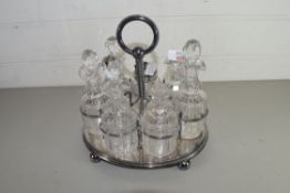 SILVER PLATED SEVEN BOTTLE CRUET STAND