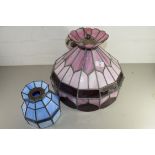 TIFFANY STYLE CENTRE CEILING LIGHT FITTING AND A SMALLER EXAMPLE (2)