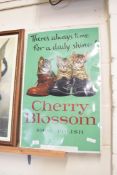 METAL ADVERTISING SIGN 'CHERRY BLOSSOM SHOE POLISH', 70CM HIGH