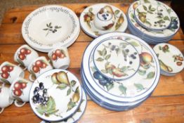 QTY OF STAFFORDSHIRE AUTUMN TABLE WARES PLUS FURTHER ITALIAN PATTERN BOWLS