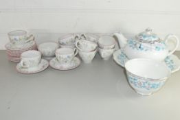 QTY OF JOHNSON BROS FLORAL DECORATED TEA WARES