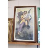 AFTER WILLIAM BOUGUEREAU, COLOURED PRINT, 'LE RAVISSEMENT DE PSYCHE', FRAMED AND GLAZED, 72CM HIGH