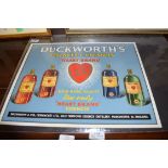 DUCKWORTHS ESSENCES AND COLOURS HEART BRAND ADVERTISING SHOWCARD, 56CM WIDE