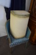 LLOYD LOOM STYLE CHAIR AND LAUNDRY BASKET