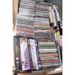 BOX OF CDS AND DVDS