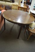 CIRCULAR DARK WOOD DINING TABLE, 114CM DIAM