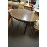 CIRCULAR DARK WOOD DINING TABLE, 114CM DIAM