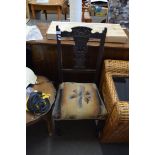 SINGLE LATE VICTORIAN DINING CHAIR WITH CARVED FRAME