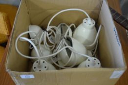 BOX OF FOUR PENDANT LIGHT FITTINGS