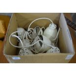 BOX OF FOUR PENDANT LIGHT FITTINGS