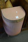 LLOYD LOOM STYLE PINK LAUNDRY BIN, 60CM HIGH