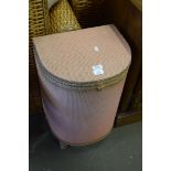 LLOYD LOOM STYLE PINK LAUNDRY BIN, 60CM HIGH