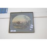 COLOURED PRINT OF A PLOUGHING SCENE, F/G