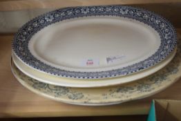 FOUR OVAL MEAT PLATES