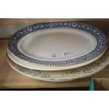 FOUR OVAL MEAT PLATES