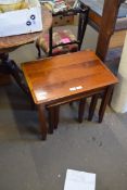 NEST OF THREE HARDWOOD TABLES, LARGEST 60CM WIDE