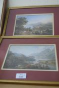 TWO COLOURED PRINTS, UPLAND LANDSCAPES