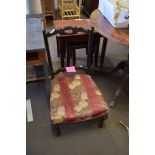 LATE VICTORIAN SIDE CHAIR WITH FLORAL UPHOLSTERED SEAT