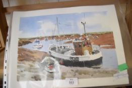 KEN HAYES, TWO STUDIES - LOW TIDE BRANCASTER AND SAILDAY 2014, UNFRAMED