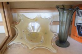 ART GLASS BOWL AND VASE