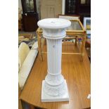 WHITE CERAMIC JARDINIERE STAND MADE IN WEST GERMANY, 57CM HIGH