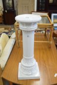 WHITE CERAMIC JARDINIERE STAND MADE IN WEST GERMANY, 57CM HIGH