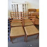 SET OF FOUR G-PLAN RETRO LADDERBACK TEAK DINING CHAIRS