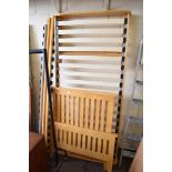 MODERN LIGHT WOOD SINGLE BED FRAME WITH SLATTED CENTRE