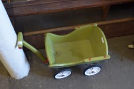 SMALL PAINTED PULL ALONG CART, 45CM LONG