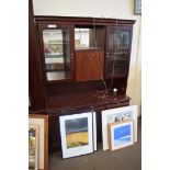 MODERN MAHOGANY EFFECT LOUNGE DISPLAY CABINET, 117CM WIDE