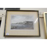 TWO COLOURED PRINTS, THE TEXAS ALAMO AND THE VIEW OF SOMERSET PLACE, THE ADELPHI , BOTH FRAMED AND