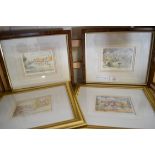 K W BURTON, A GROUP OF FOUR LTD EDITION PRINTS COMPRISING KINGS COLLEGE CAMBRIDGE, KERSEY,