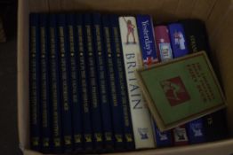 BOX OF MIXED BOOKS AND AN ALBUM OF 78RPM RECORDS