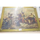 COLOURED PRINT "CHARGE OF THE LIGHT BRIGADE", UNFRAMED