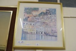 AFTER GUSTAV KLIMT, COLOURED PRINT, GILT FRAMED, 60CM WIDE