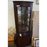 REPRODUCTION MAHOGANY ASTRAGAL GLAZED CORNER CABINET, 170CM HIGH